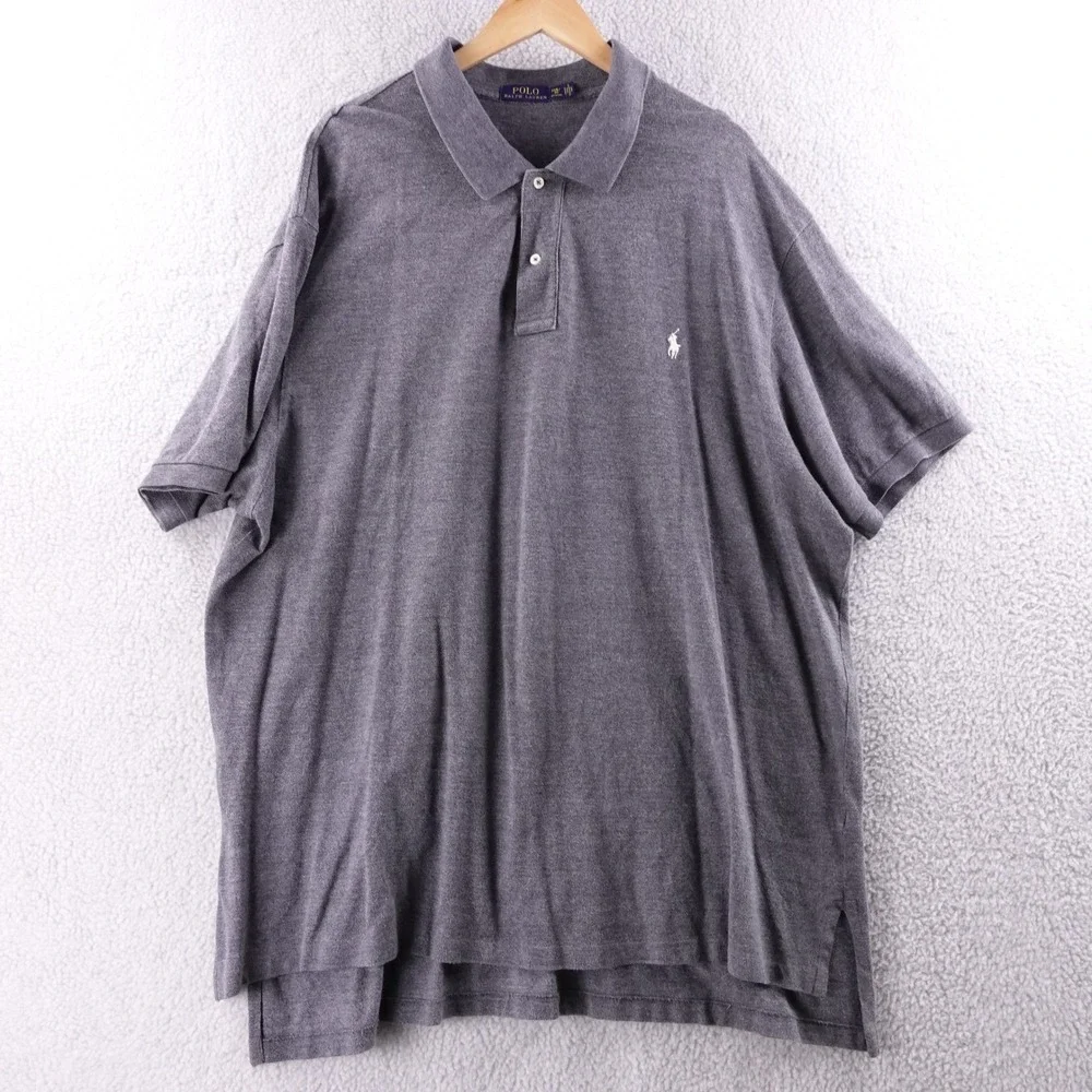 Polo Ralph Lauren Mens Gray Short Sleeve Polo‎ Shirt Embroidered Pony 3XB